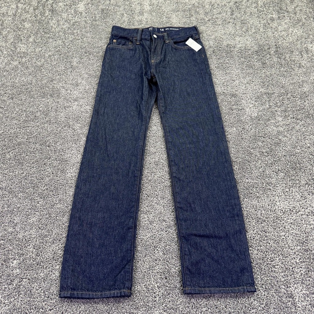 Gap Jeans Kids 14 Blue Dark Wash '90s Original Straight Adjustable Waist Denim